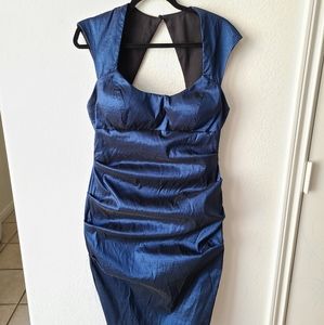 Xscape sapphire blue taffeta Wiggle Dress